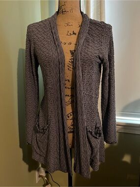Habitat Gray Textured Open-Front Cardigan